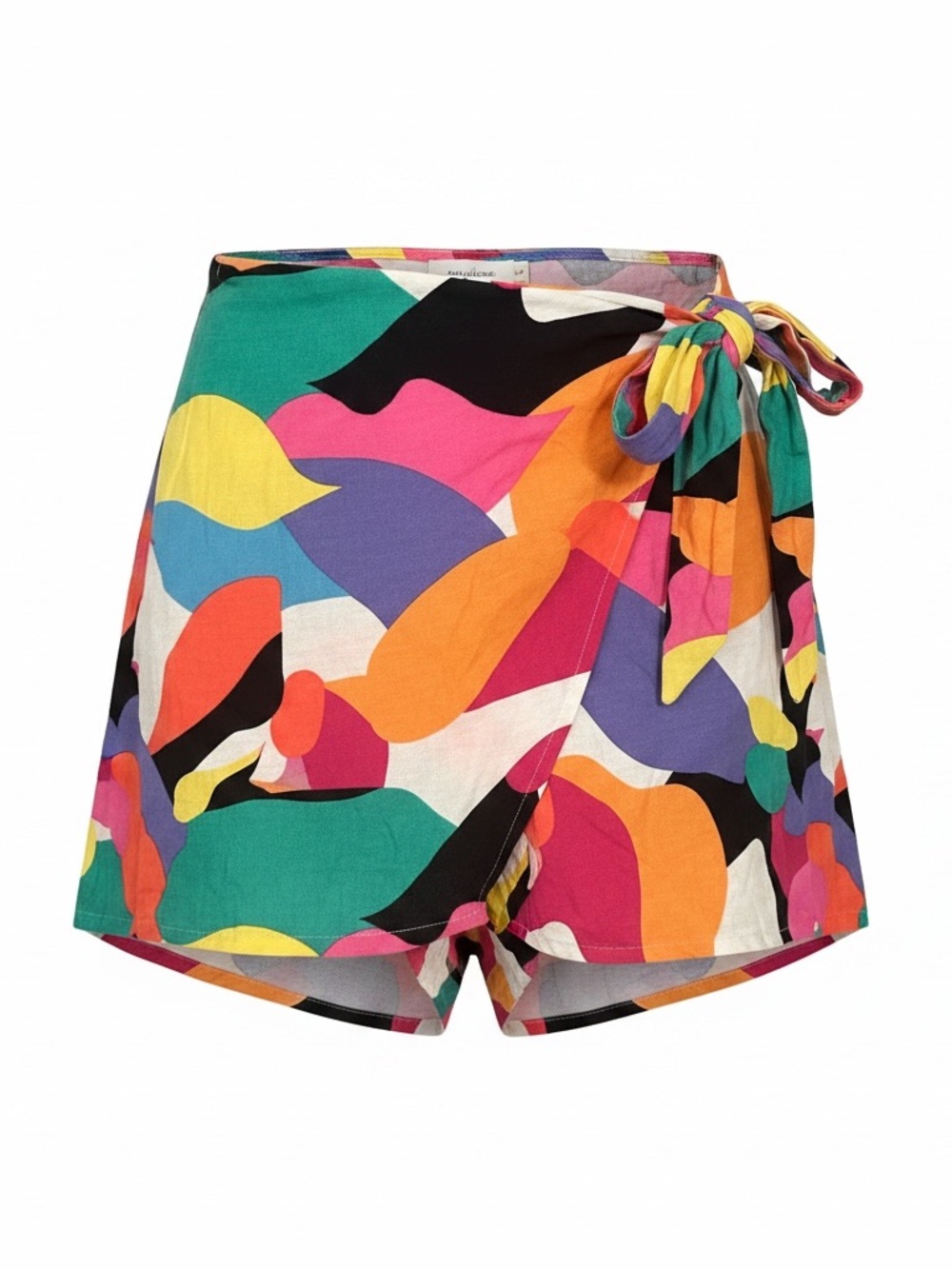 Target Colorful Abstract Print Tie-Front Skort Sz 10